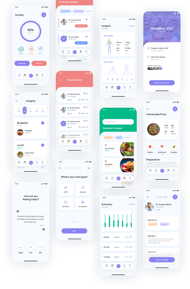 health app dashboard